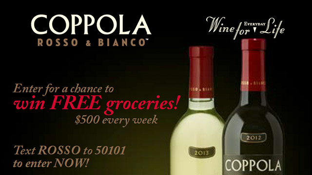 Francis Ford Coppola Winery: Free Groceries Sweepstakes Promotions